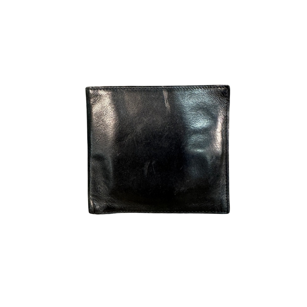 Plains States Leather Co Mens Black Leather Bifold Wallet with ID Window